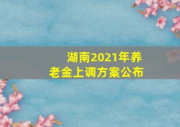 湖南2021年养老金上调方案公布