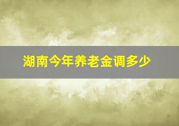 湖南今年养老金调多少