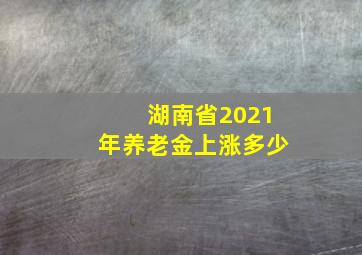 湖南省2021年养老金上涨多少