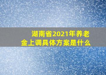 湖南省2021年养老金上调具体方案是什么