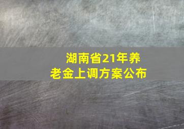 湖南省21年养老金上调方案公布