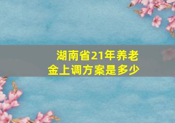 湖南省21年养老金上调方案是多少