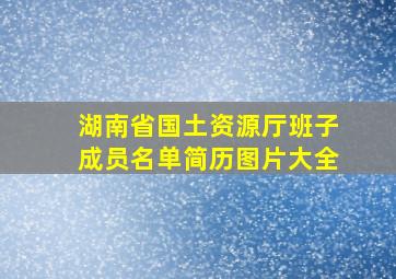 湖南省国土资源厅班子成员名单简历图片大全