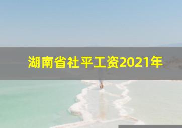 湖南省社平工资2021年