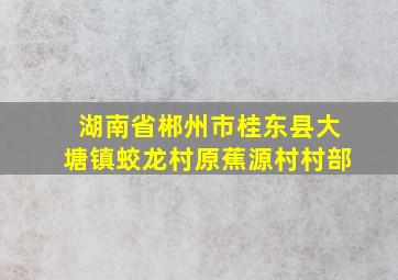 湖南省郴州市桂东县大塘镇蛟龙村原蕉源村村部