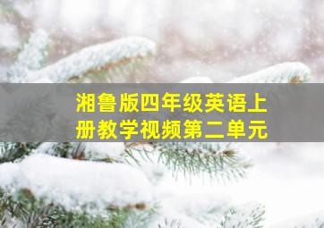 湘鲁版四年级英语上册教学视频第二单元