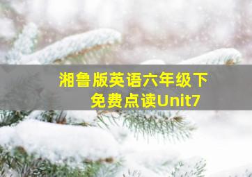 湘鲁版英语六年级下免费点读Unit7