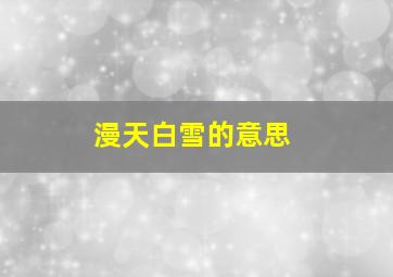 漫天白雪的意思