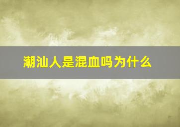 潮汕人是混血吗为什么