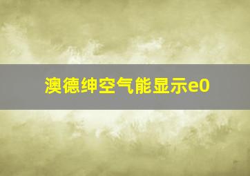 澳德绅空气能显示e0