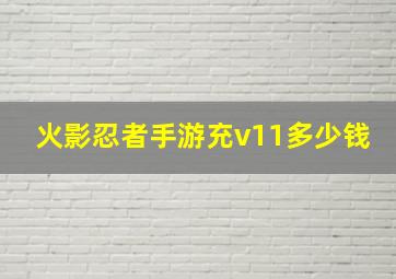 火影忍者手游充v11多少钱