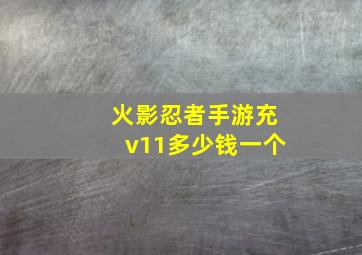 火影忍者手游充v11多少钱一个