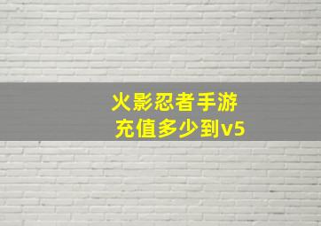 火影忍者手游充值多少到v5