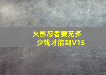 火影忍者要充多少钱才能到V15