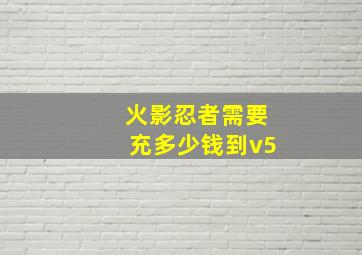 火影忍者需要充多少钱到v5