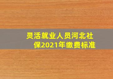 灵活就业人员河北社保2021年缴费标准