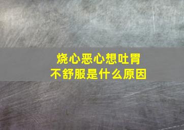 烧心恶心想吐胃不舒服是什么原因