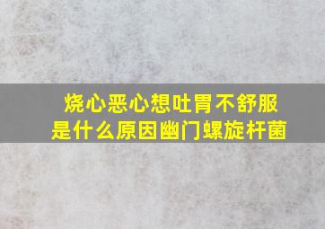 烧心恶心想吐胃不舒服是什么原因幽门螺旋杆菌