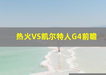 热火VS凯尔特人G4前瞻