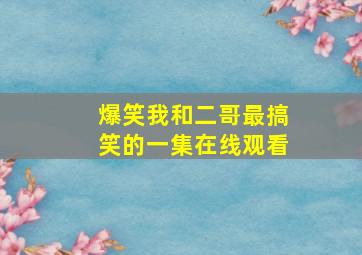 爆笑我和二哥最搞笑的一集在线观看