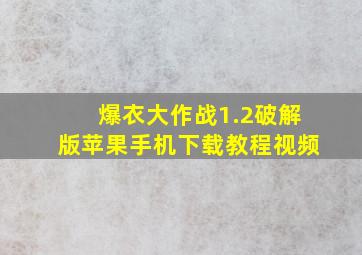 爆衣大作战1.2破解版苹果手机下载教程视频