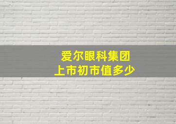 爱尔眼科集团上市初市值多少