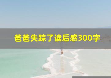 爸爸失踪了读后感300字