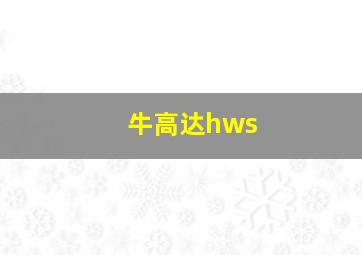 牛高达hws