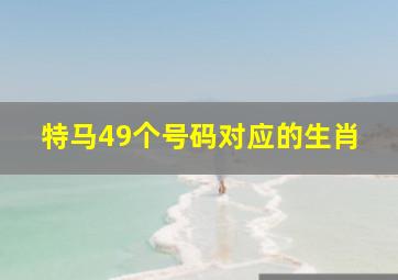 特马49个号码对应的生肖