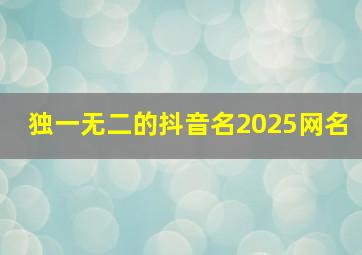 独一无二的抖音名2025网名