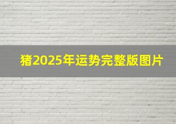 猪2025年运势完整版图片