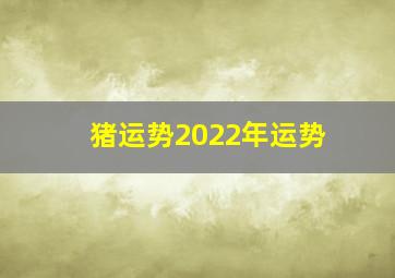 猪运势2022年运势