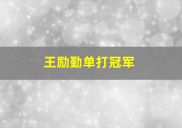 王励勤单打冠军