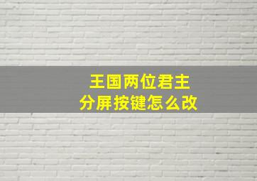 王国两位君主分屏按键怎么改