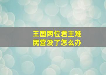 王国两位君主难民营没了怎么办