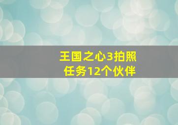 王国之心3拍照任务12个伙伴