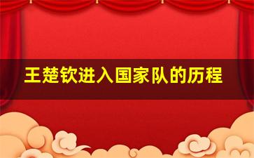 王楚钦进入国家队的历程