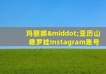 玛丽娜·亚历山德罗娃Instagram账号