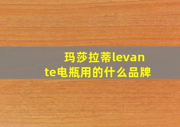 玛莎拉蒂levante电瓶用的什么品牌