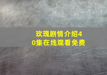 玫瑰剧情介绍40集在线观看免费