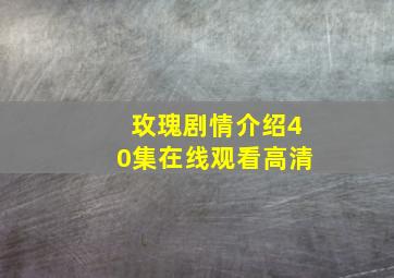 玫瑰剧情介绍40集在线观看高清