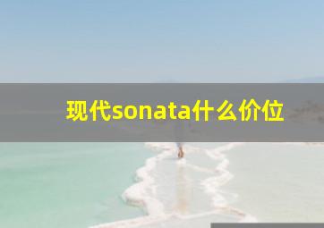 现代sonata什么价位