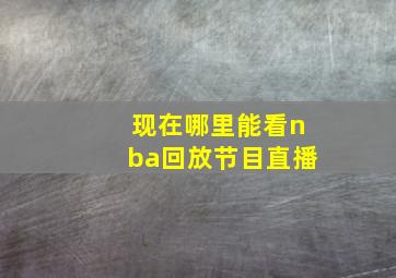 现在哪里能看nba回放节目直播