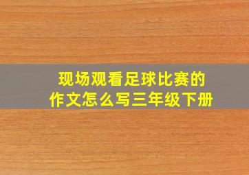 现场观看足球比赛的作文怎么写三年级下册