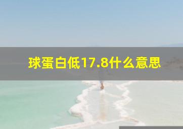 球蛋白低17.8什么意思