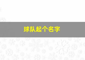 球队起个名字