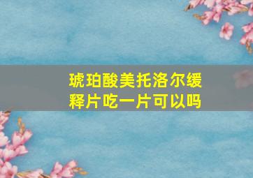 琥珀酸美托洛尔缓释片吃一片可以吗