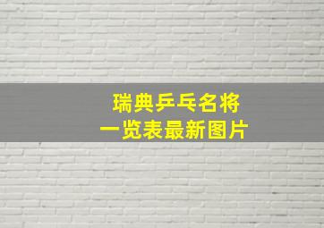 瑞典乒乓名将一览表最新图片