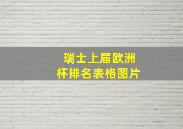 瑞士上届欧洲杯排名表格图片