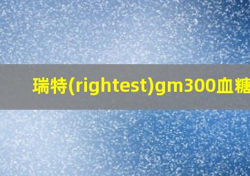 瑞特(rightest)gm300血糖仪